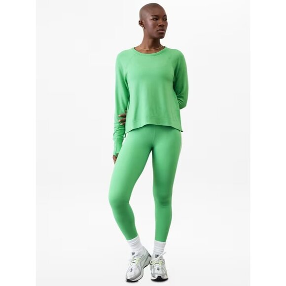 Athleta S Coaster Luxe Recover High Hip Sweatshirt Valley Green Small - Picture 3 of 6